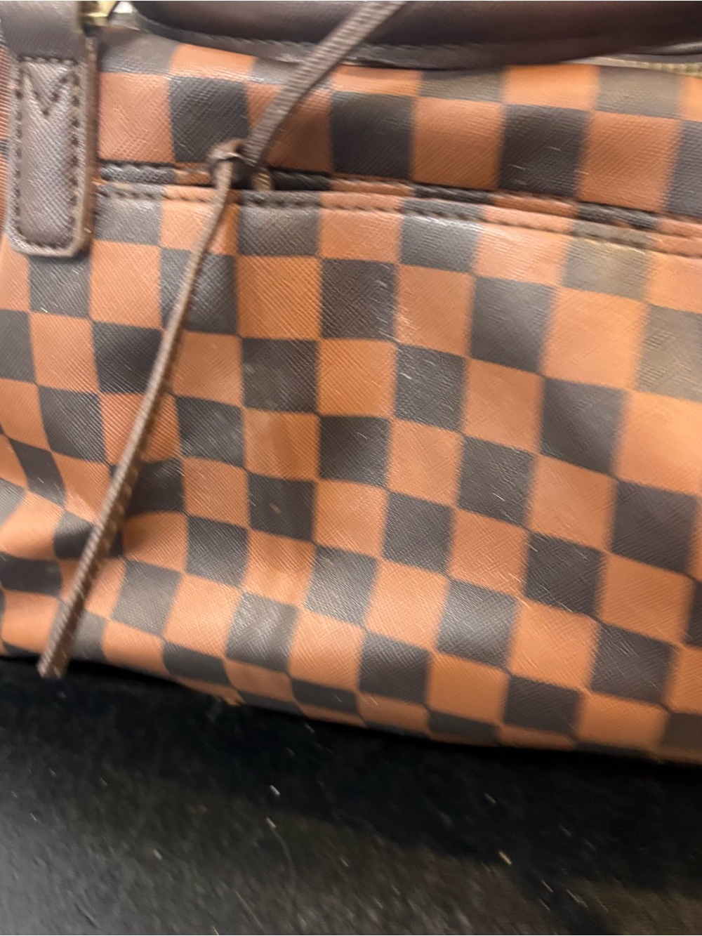 Sprayground Brown Checkered Studded Crossbody Weekender - Picture 9 of 11